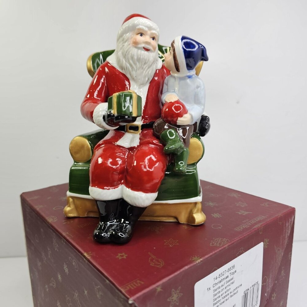 Villeroy & Boch Christmas Santa On Armchair Rare Music Box 14-8327-6636 - Picture 2 of 11